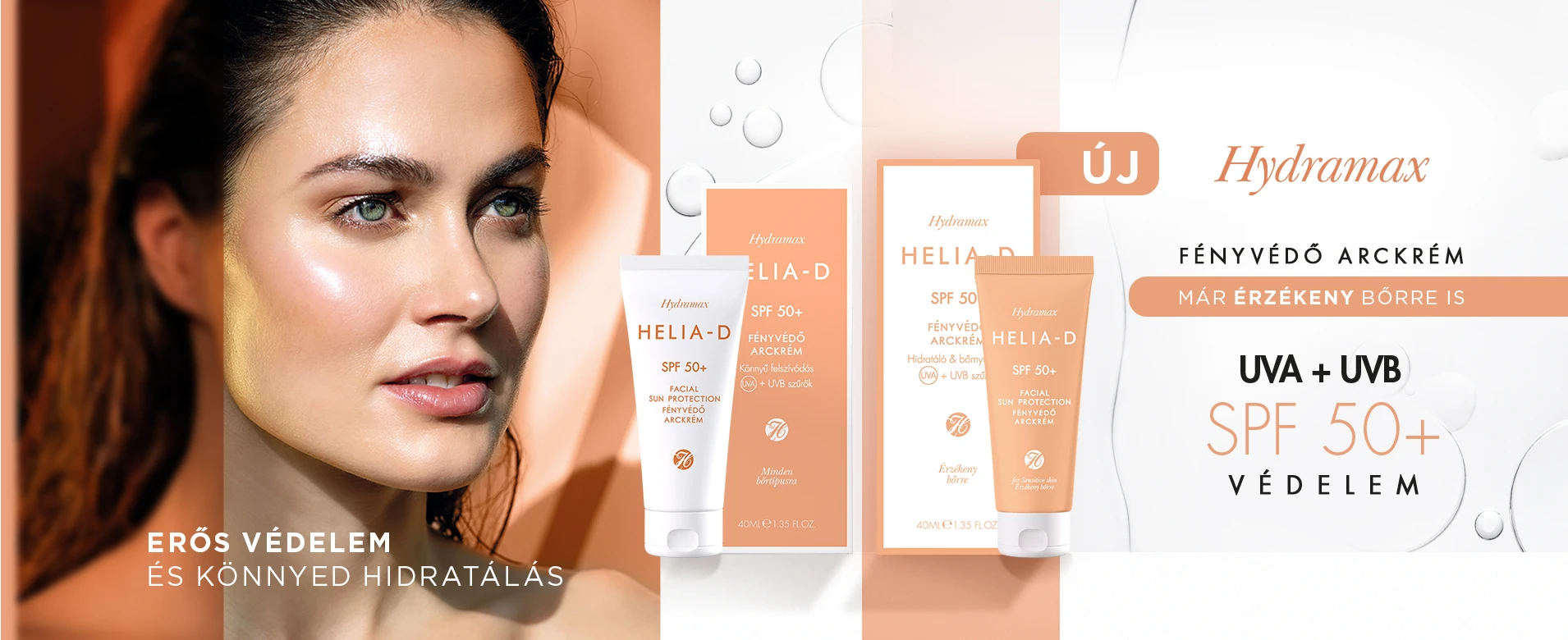 Hydramax Fényvédő arckrém SPF 50+ Érzékeny Bőrre